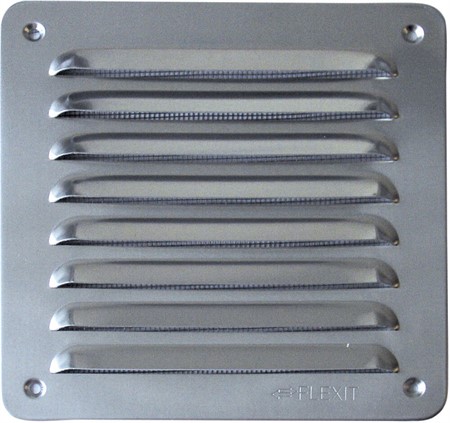 Ventilgaller Platt Matt Aluminium 155x155mm Flexit 101298