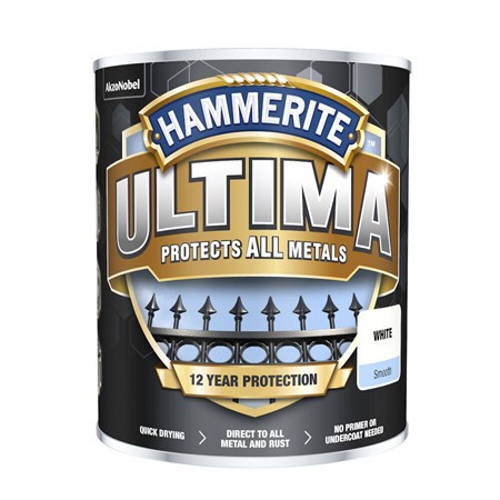 Metallfärg Ultima Smooth WHITE Hammerite 0,75L