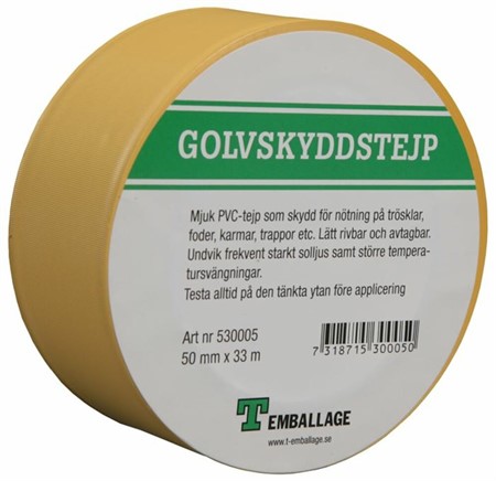 Golvskyddstejp GUL 50mm x 33m