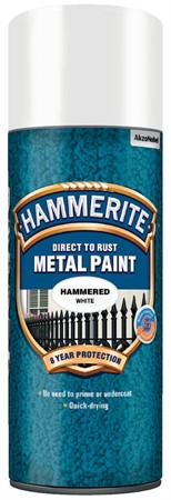 Metallfärg 400ml Vit Spray Hammarlack hamrad effekt