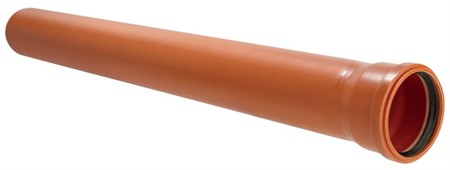 Markavlopp rör PVC Ø110 x 1000  mm 1 muff orange