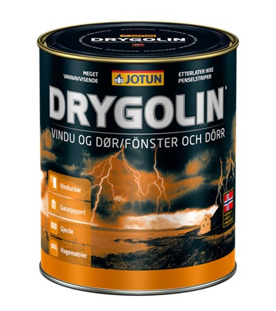 Fönster&dörrfärg Drygolin Slutstryk OXIDRÖD-bas 0,9L Jotun