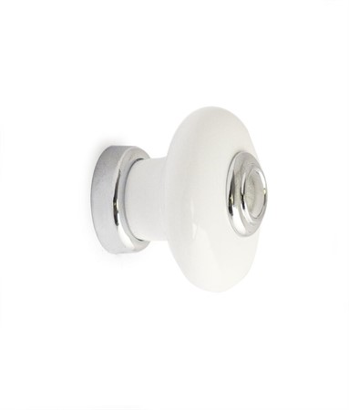 KNOPP ERIK PORSLIN VIT/KROM