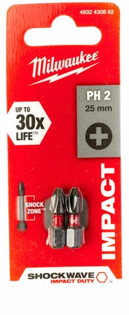 Bits Shockwave PH2x25mm 2st Milwaukee