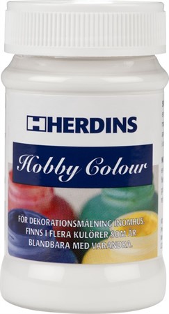 Hobbyfärg 100ml Snövit 101 inomh.Herdins