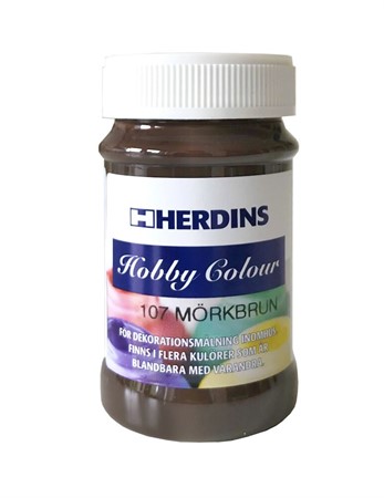 Hobbyfärg 100ml Mörkbrun 107 inomh.Herdins