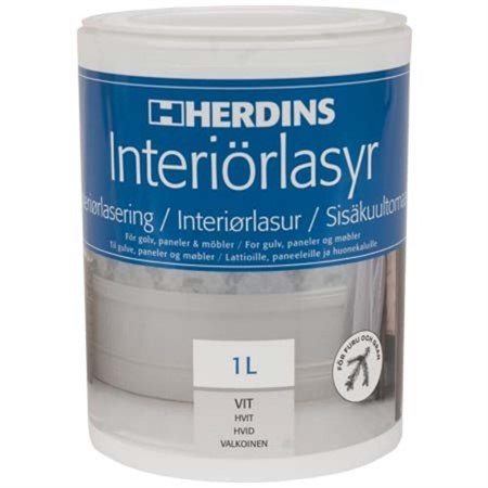 Interiörlasyr 1L Vit inomh.Herdins