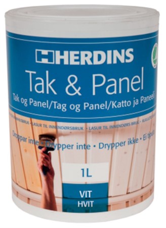 Trälasyr 1L Tak&Panel Vit inomh. Herdins