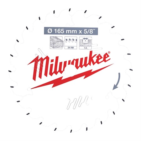 Cirkelsågklinga W165x15,87x1,6x24 Milwaukee