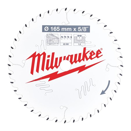 Cirkelsågklinga W165x15,87x1,6x40 Milwaukee