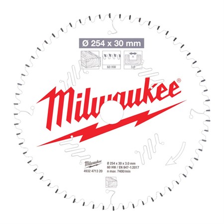 Cirkelsågklinga MS W254x30x3,0x60 Milwaukee