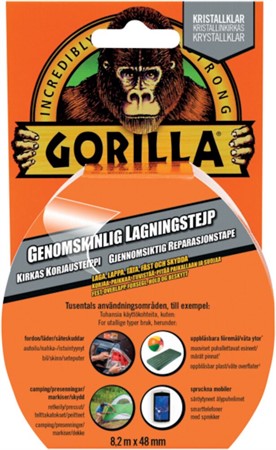 Lagningstejp Gorilla 48mm x 8,2m transparent