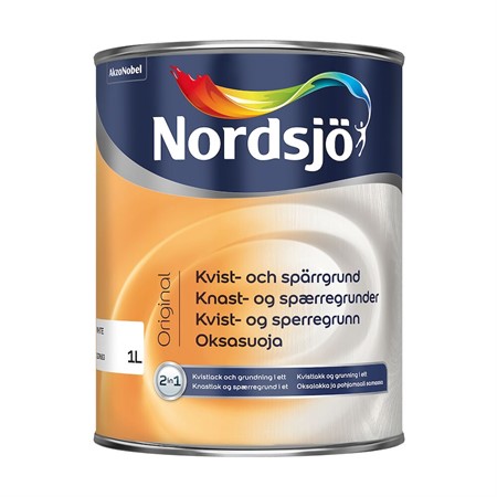 Grundfärg Vit 1L trä inomh.Kvist&Spärrgrund orig.Nordsjö