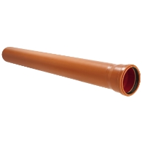 Markavlopp rör PVC Ø110x6000  mm 1 muff orange