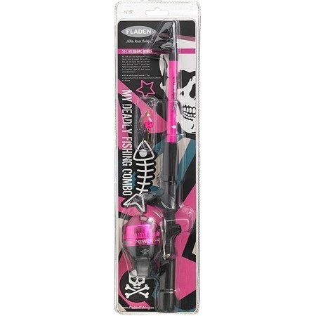 Teleskop spinnset 165cm rosa Fladen